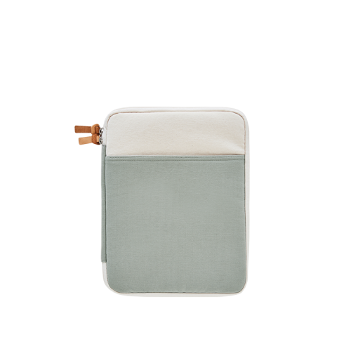 CANVAS IPAD POUCH (11) NATURAL-MINT